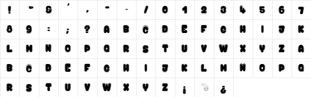 Kaboom & Bang$ Regular  glyph index