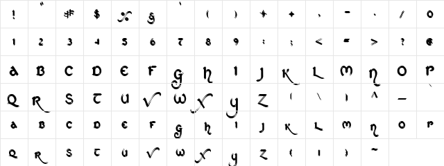 St Charles Ornate Regular  glyph index