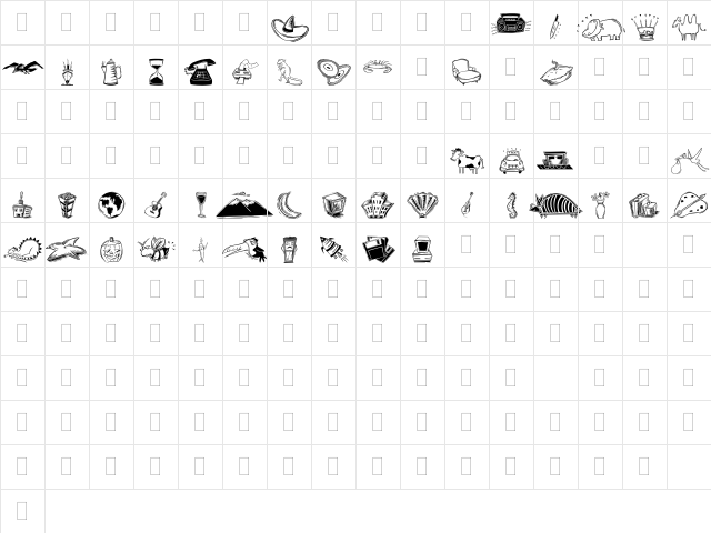 DF Inspirations One Regular  glyph index
