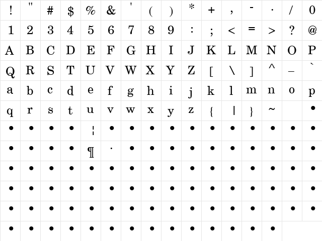 Floyd 8 Regular  glyph index