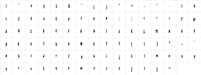 Cerobong Regular  glyph index