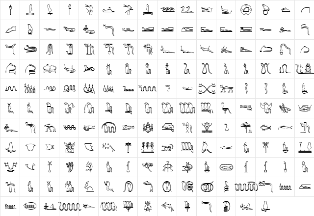 GlyphExtLibK Medium  glyph index