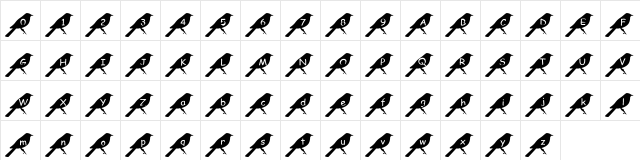 pf_bird2 Regular  glyph index