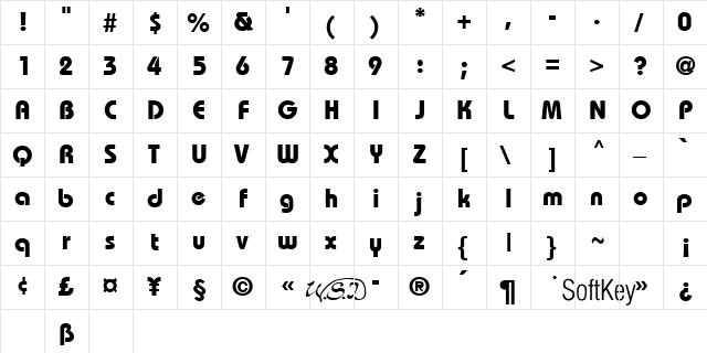 Brie Heavy Regular  glyph index