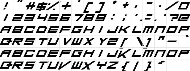 Da Mad Rave Italic  glyph index