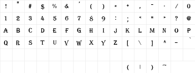 76 Regular  glyph index