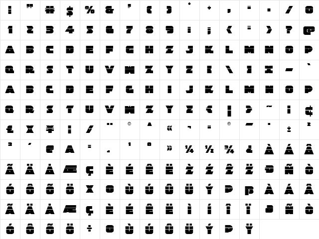 Jedi Special Forces Laser Regular  glyph index