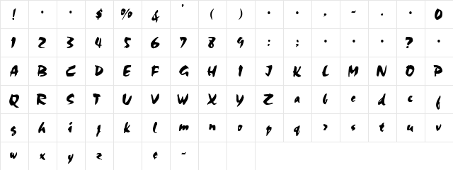 COLEMEN Regular  glyph index