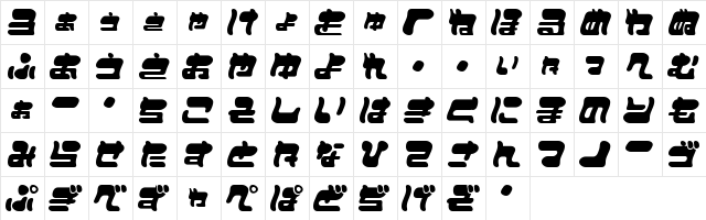 FuwafuwaFururuHW Regular  glyph index