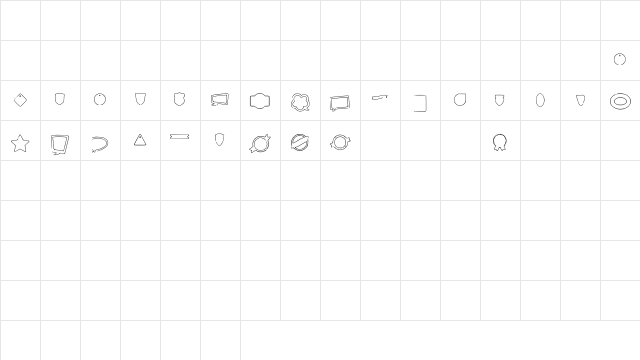 Labels Outline Regular  glyph index