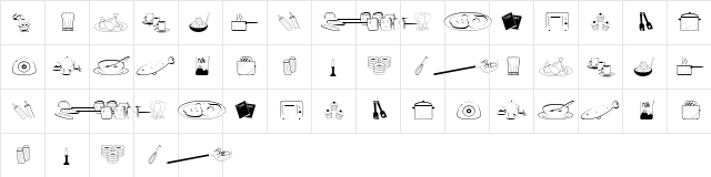 Cooking Set Regular  glyph index