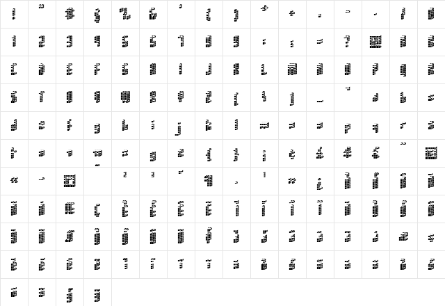 Cubica NegativaBold  glyph index