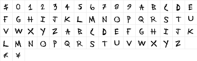 MetalWitch Regular  glyph index