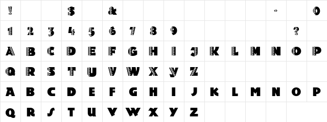 Davinchi Regular  glyph index