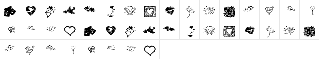 KR Be Mine Always Regular  glyph index
