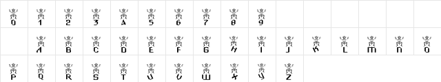101! Puppet Master Regular  glyph index