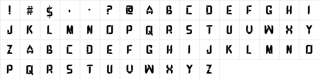 DEBROSEE Regular  glyph index