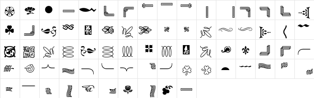 BordersOrnament 6 Regular  glyph index