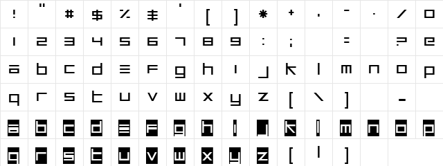 PeaDea Regular  glyph index