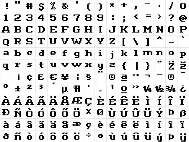 ceriph 07_63 Regular  glyph index