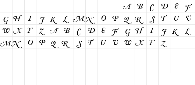 CaslonSwashCapsSSK SemiBoldItalic  glyph index