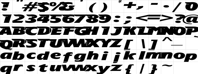 LHF Brien Regular  glyph index