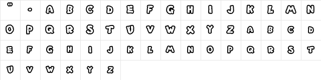 LHF Outlaw Regular  glyph index