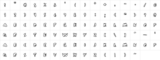 Graveyard Regular  glyph index