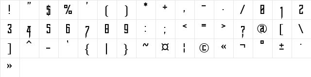 NOCNA PATROLA Regular  glyph index