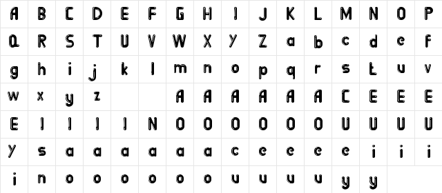BigBOBY Demo Balloons Regular  glyph index
