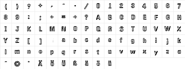 Gagamond Medium  glyph index