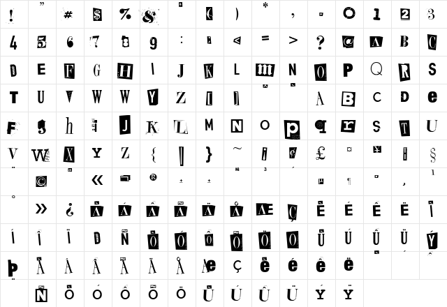 Kings of Pacifica Regular  glyph index