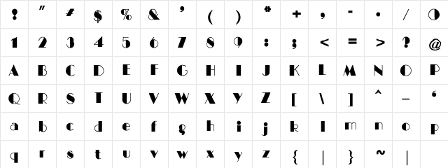 Monroe-Normal Regular  glyph index