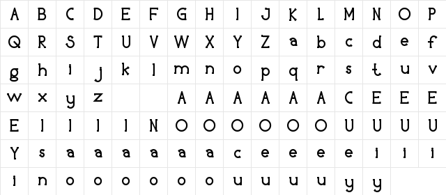 Holea DEMO Bold  glyph index