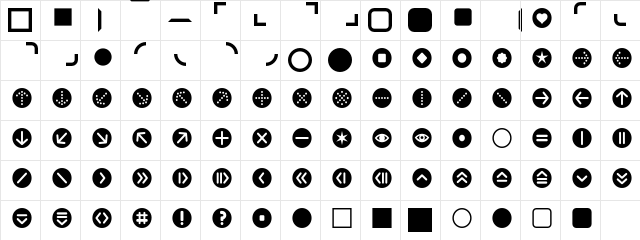 ButtonBonus CircleNegative  glyph index