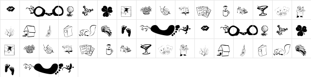 KR Katlings Seven Regular  glyph index