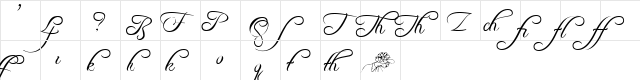 Freebooter Script - Alts Regular  glyph index