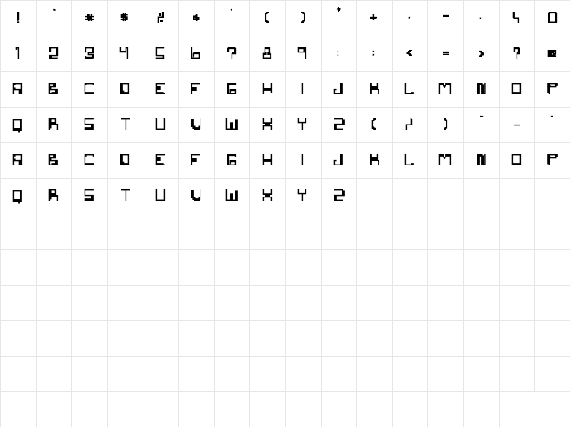 nemesis_erc_2007 Regular  glyph index