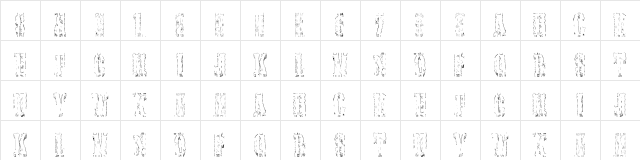 Elbow-SaulWeintraub Regular  glyph index