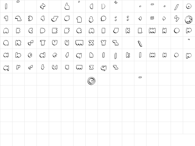 deccodisco Regular  glyph index