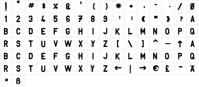 UNCONFORM Black  glyph index