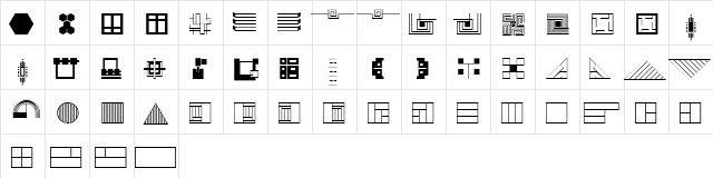 P22Eaglerock Regular  glyph index