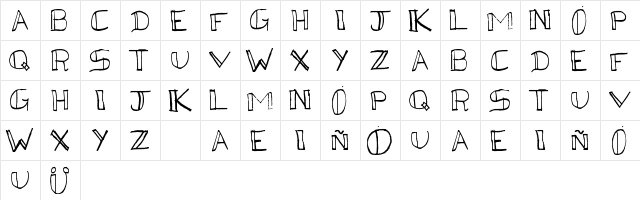 Kega Regular  glyph index
