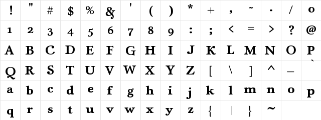 _SantaCruz Regular  glyph index