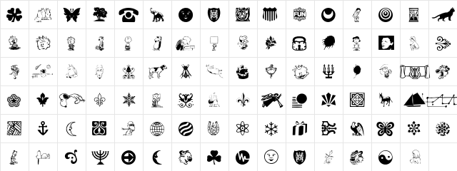 DavysOtherDingbats Regular  glyph index