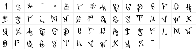 URBAN HOOK-UPZ not included.  glyph index