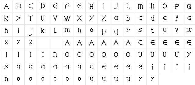 GLADWIN DEMO Regular  glyph index