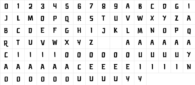 PAMPARAY Demo Regular  glyph index