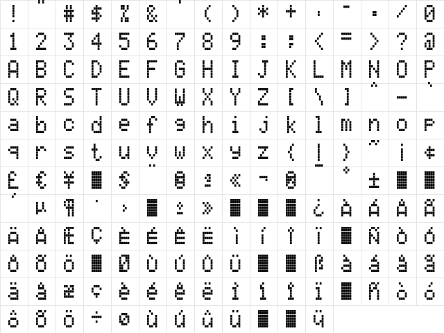 CallEight-Regular Regular  glyph index