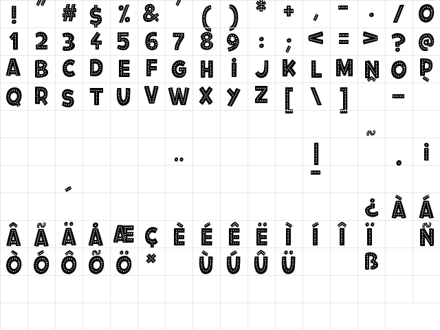 Fiesta Rumba   glyph index